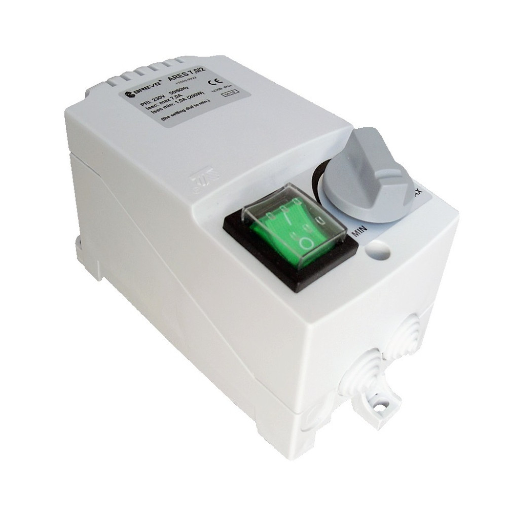 ARES 7,0 ARES ELEKTRONICZNY REGULATOR PRĘDKOŚCI OBROTOWEJ WENTYLATORA W OBUDOWIE Z WYJŚCAIMI POMOCNI