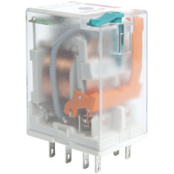 R2N-2012-23-1012-WTLD PRZEKAŹNIK PRZEMYSŁOWY 12A 2P 12V DC WTYKOWY + WSKAŹNIK, PRZYCISK, LED, DIODA