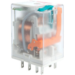 R2N-2012-23-1012-WTLD PRZEKAŹNIK PRZEMYSŁOWY 12A 2P 12V DC WTYKOWY + WSKAŹNIK, PRZYCISK, LED, DIODA