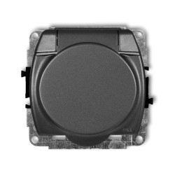 TREND MODUŁ GRAFIT GNIAZDO 1X Z/U Z PRZESŁONAMI Z KLAPKĄ GRAFIT IP44 ZACISKI ŚRUBOWE 16A 250V
