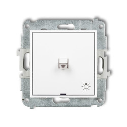 MINI MODUŁ BIAŁY ŁĄCZNIK "ŚWIATŁO" STYL AMERYKAŃSKI 1X 1Z ZACISKI ŚRUBOWE 10AX 250V