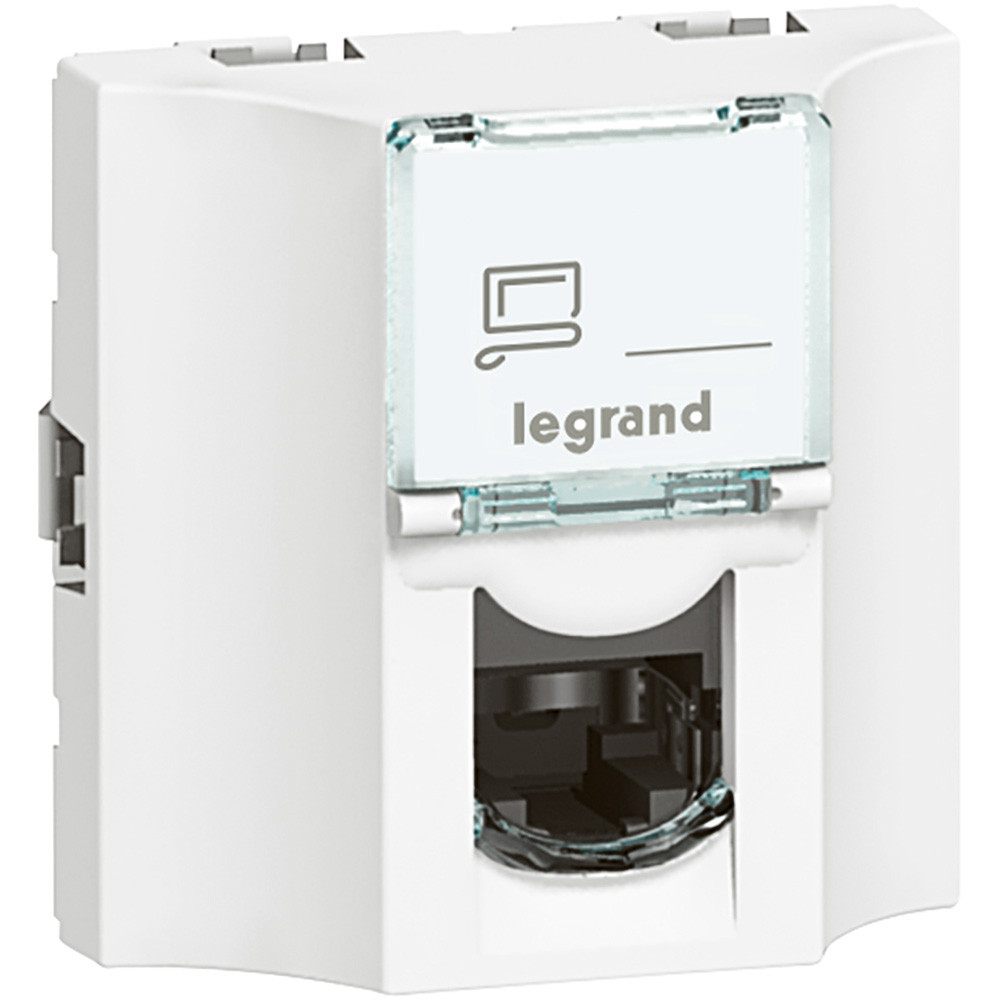 M45 BIAŁY GNIAZDO 2M KOMPUTEROWE 2X RJ45 CAT.6A UTP PŁASKIE