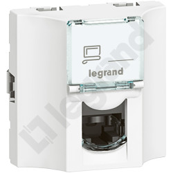 M45 BIAŁY GNIAZDO 2M KOMPUTEROWE 2X RJ45 CAT.6A UTP PŁASKIE