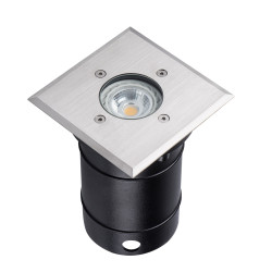 BERG DL-10L STAL NIERDZEWNA OPRAWA NAJAZDOWA KWADRAT 1X GU10/ 10W IP67 IK08 STAL/ SZKŁO HARTOWANE