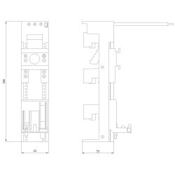 ADAPTER URZĄDZENIOWY S00, S0, 32A, AWG10, PRZEWODY 150°, 45X 200MM