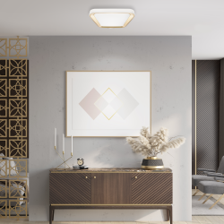 QUADRO ZŁOTY/ BIAŁY OPRAWA SUFITOWA PLAFON LED 38W 3000K - 6000K 4000LM IP20 METAL/ TWORZYWO