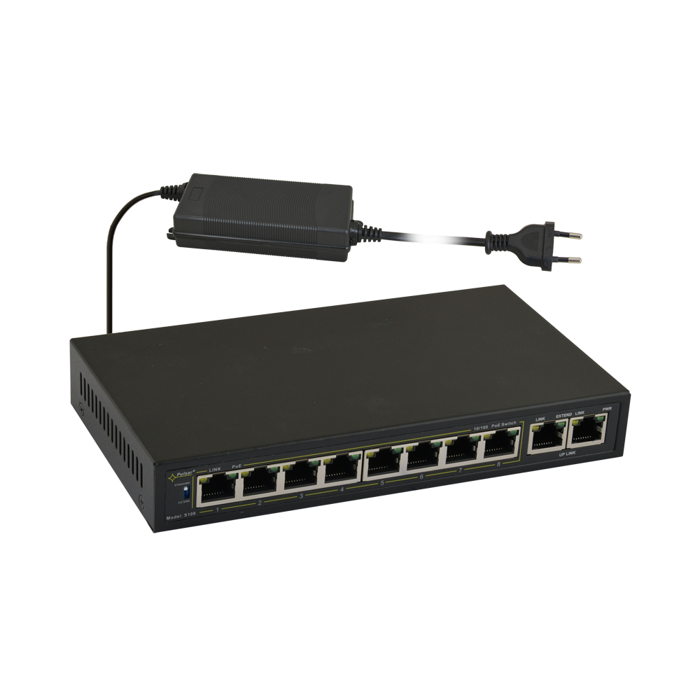 SWITCH 10-PORTOWY S108-90W DO 8 KAMER IP