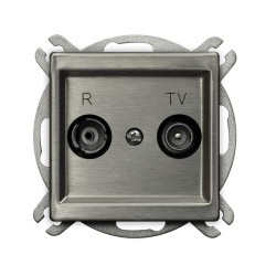 SONATA MODUŁ STAL INOX GNIAZDO RTV PRZELOTOWE 10DB