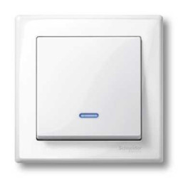 Schneider Electric Merten, System M, klawisz pojedynczy z okienkiem sygnalizacyjnym, biały polarny, MTN436019