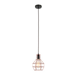 PERIFO CZARNY/ MIEDZIANY OPRAWA WISZĄCA 1X E27/ 60W IP20 STAL/ DRUCIANY