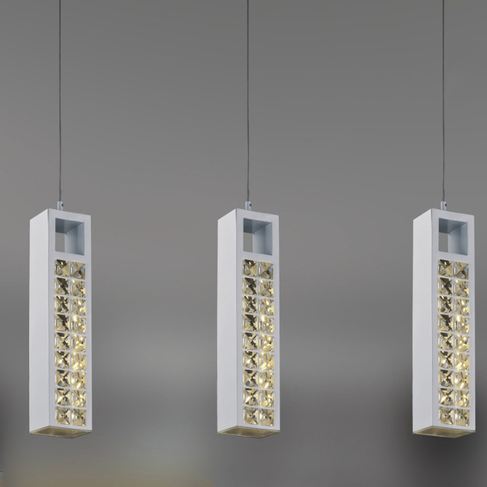 LAURI BIAŁY OPRAWA WISZĄCA LED 3X 14.4W IP20 SZKŁO/ STOP METALI