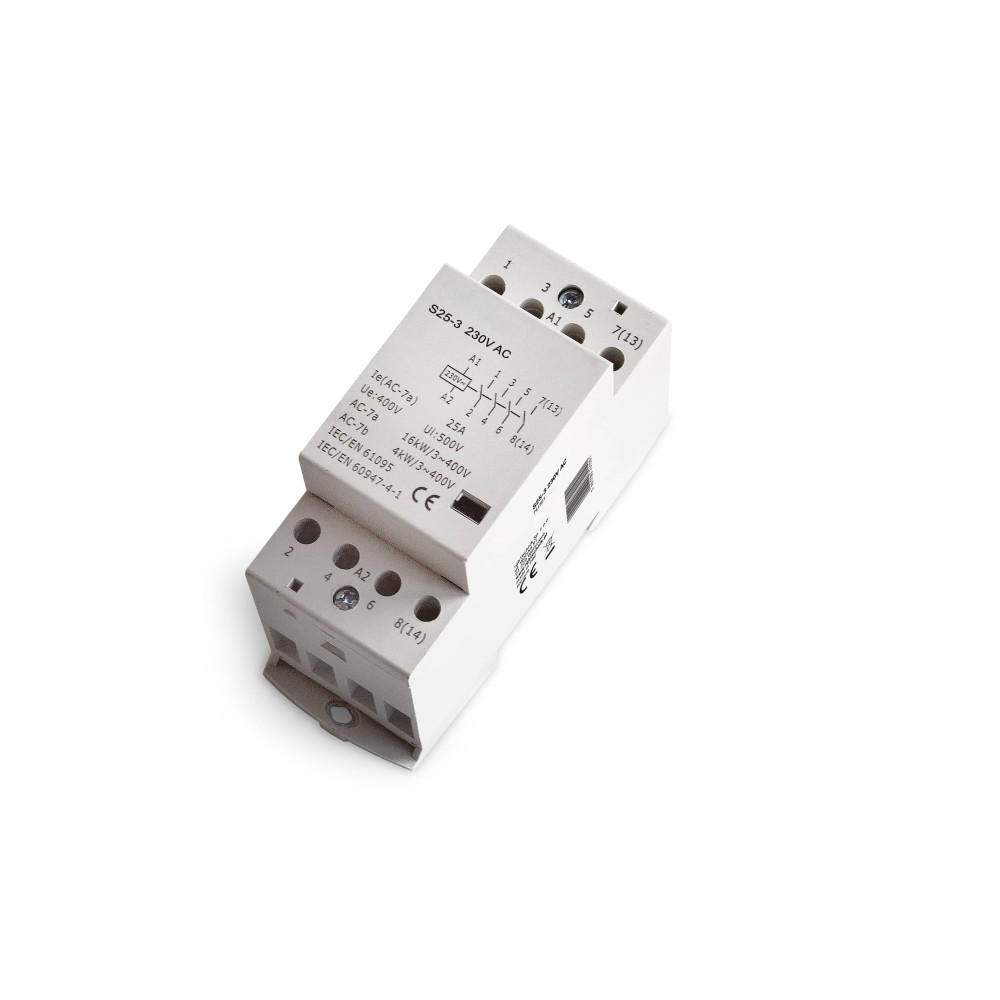 S25-3 STYCZNIK MODUŁOWY 25A 4Z 4P 2M 230V AC