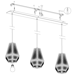CHIAVICA 1 MOSIĄDZ OPRAWA WISZĄCA 3X E27/ 28W IP20 STAL