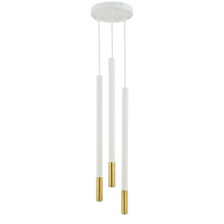 SOPEL DUE BIAŁY/ ZŁOTY OPRAWA WISZĄCA 3X G9/ 4W LED IP20 STAL LAKIEROWANA/ MOSIĄDZ