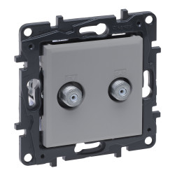 NILOE STEP MODUŁ ALUMINIUM GNIAZDO 2X TV TYP "F" KOŃCOWE GWIAZDA 1.5DB 0-2400MHZ