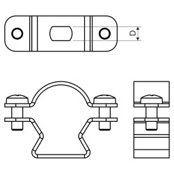 UCHWYT OMEGA ALUMINIUM FI25