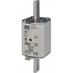 WT-1 NH1 GG P 250A WKŁADKA TOPIKOWA PRZEMYSŁOWA ZWŁOCZNA 500V BM WT-NH