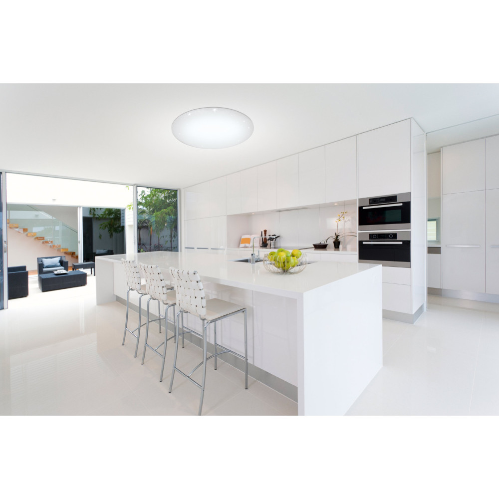 GIRON-S BIAŁY OPRAWA SUFITOWA NT LED 73W 3000K-5000K 9800LM IP20 STAL/ TWORZYWO Z EFEKTEM KRYSZTAŁU