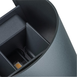 REKA LED EL 7W-O-GR GRAFIT OPRAWA ŚCIENNA KINKIET ELEWACYJNY LED 7W NW 7000K 380LM IP54 90ST AL/SZKŁ