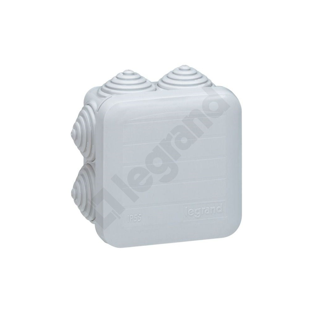 PLEXO PUSZKA INSTALACYJNA NT 65X65X40 IP55 IK07 7 PRZEPUSTÓW SZARY