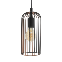 ROCCAMENA CZARNY/ MIEDZIANY OPRAWA WISZĄCA 1X E27/ 60W IP20 STAL