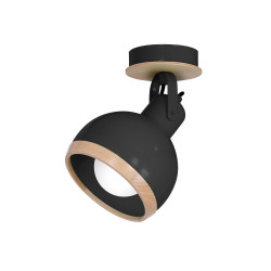 OVAL CZARNY OPRAWA ŚCIENNA KINKIET NT 1XE27/ 60W IP20 METAL/ DREWNO
