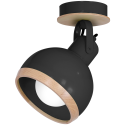 OVAL CZARNY OPRAWA ŚCIENNA KINKIET NT 1XE27/ 60W IP20 METAL/ DREWNO