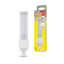DULUX D LED ŚWIETLÓWKA KOMPAKTOWA LED PLC  9W/ 26W G24D-3 230V MATOWA 830 WW 3000K 990LM 120ST FR CC