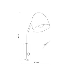 SOHO BLACK CZARNY OPRAWA ŚCIENNA KINKIET NT 1X E27/ 15W IP20 METAL/ TWORZYWO
