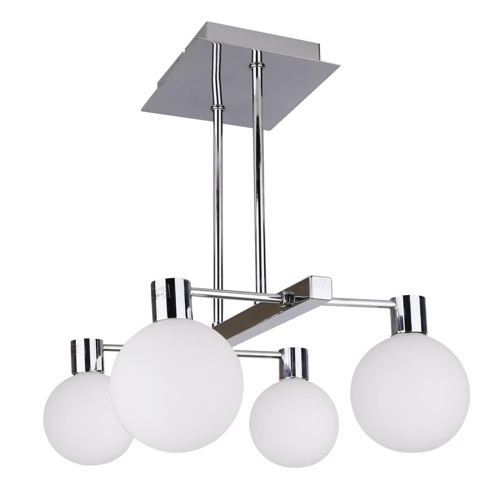 MALDUS CHROM/ BIAŁY OPRAWA WISZĄCA 4X G9/ 40 IP20 METAL/ SZKŁO