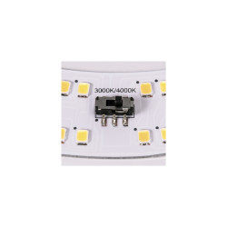 LIPSY BIAŁY OPRAWA SUFITOWA/ ŚCIENNA PLAFON NT LED 17.5W 3000K/4000K 2100LM/ 2300LM IP44 ALU/ TWORZY