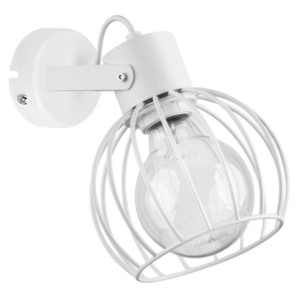 LUTO KOŁO BIAŁY OPRAWA ŚCIENNA KINKIET 1X E27/ 60W IP20 STAL LAKIEROWANA
