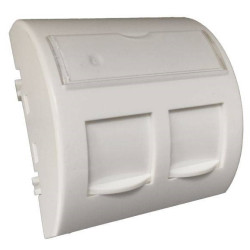 ADAPTER 45X45 2XRJ45 Z KLAPKAMI PRZECIWKURZOWYMI (WYPUKŁY ZAOKRĄGLONY) ALANTEC