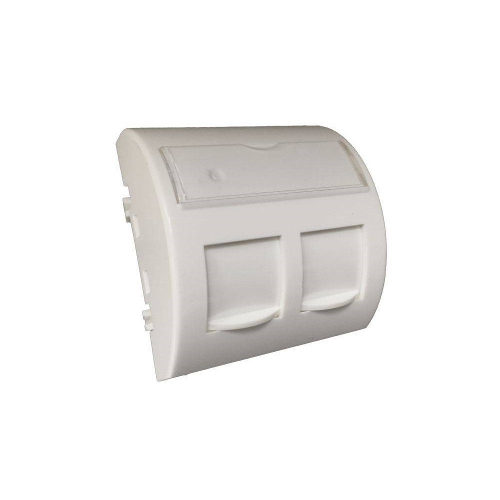 ADAPTER 45X45 2XRJ45 Z KLAPKAMI PRZECIWKURZOWYMI (WYPUKŁY ZAOKRĄGLONY) ALANTEC