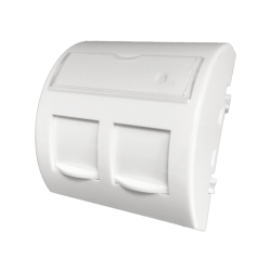 ADAPTER 45X45 2XRJ45 Z KLAPKAMI PRZECIWKURZOWYMI (WYPUKŁY ZAOKRĄGLONY) ALANTEC