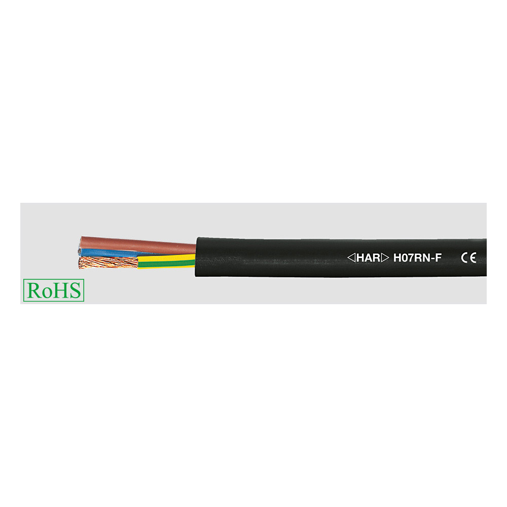 H07RN-F ONPD  2X 16.0 CZARNY PRZEWÓD GUMOWY MIĘKKI 450/750V KL.5 OLEJOODPORNY TITANEX