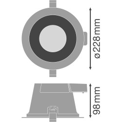 DOWNLIGHT COMFORT BIAŁY OPRAWA SUFITOWA LED PT 20W 3000-5700K 1720-1930LM IP54 60ST ALUMINIUM/ PMMA