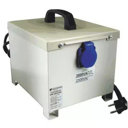 PFN2401/1501 TRANSFORMATOR SEPARACYJNY PRZENOŚNY 1F 2400VA 230V AC/ 230V AC OBUDOWA IP44 + 1X 230V
