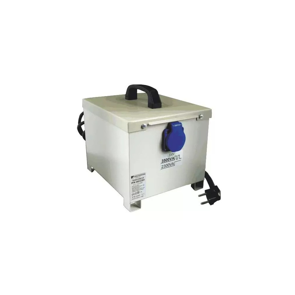 PFN2401/1501 TRANSFORMATOR SEPARACYJNY PRZENOŚNY 1F 2400VA 230V AC/ 230V AC OBUDOWA IP44 + 1X 230V
