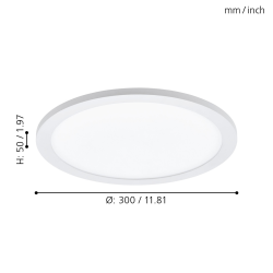 SARSINA-A BIAŁY OPRAWA SUFITOWA NT LED 14W 2700K-6500K 2000LM IP20 ALUMINIUM/ TWORZYWO