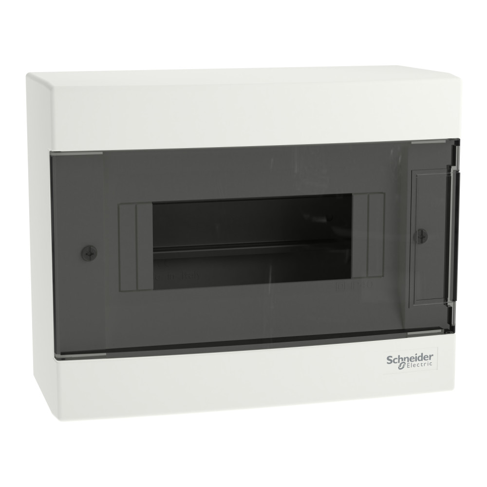EASY9 ROZDZIELNIA PLASTIKOWA NT 8M 1X 8M N+PE 170X215X96.5 IP40 IK07 DRZWI DYMNE BIAŁY