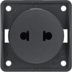 INTEGRO FLOW/PURE ANTRACYT MAT GNIAZDO 1Z B/U STANDARD EURO-AMERYKAŃSKI ZACISKI ŚRUBOWE 10A 250V