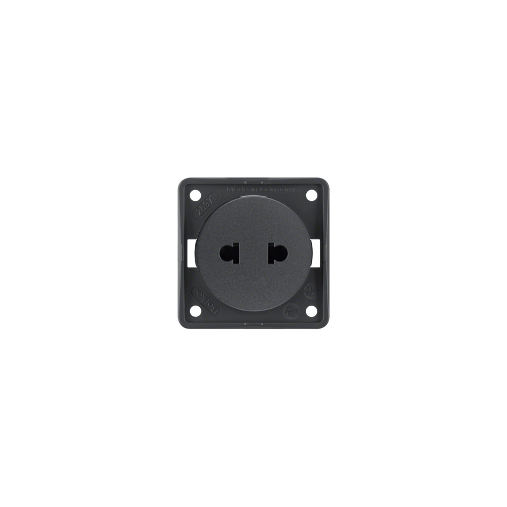 INTEGRO FLOW/PURE ANTRACYT MAT GNIAZDO 1Z B/U STANDARD EURO-AMERYKAŃSKI ZACISKI ŚRUBOWE 10A 250V