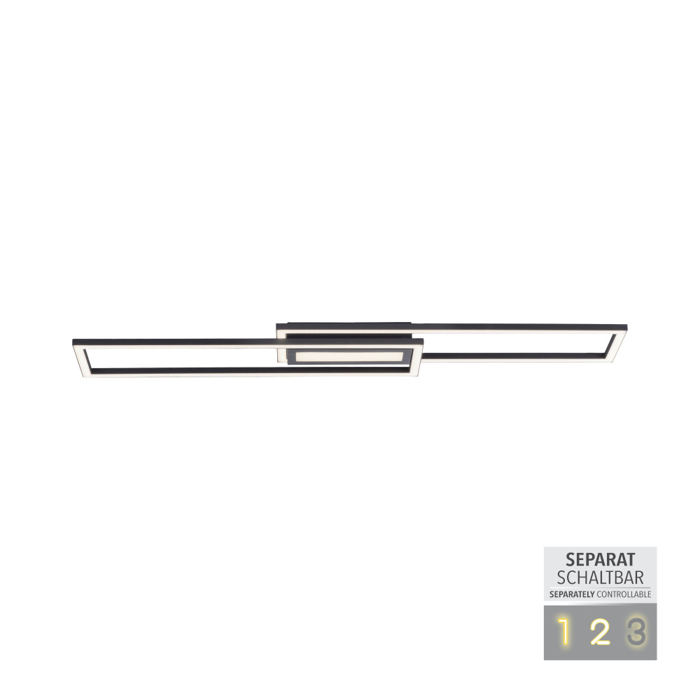 ASMIN CZARNY OPRAWA SUFITOWA PLAFON LED NT 50W WW 3000K 5700LM IP20 STAL NIERDZEWNA/ PC