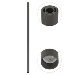 FOURTY SZARY OPRAWA SUFITOWA NT 1 GU10 R35 10W ONLY LED IP20 ALUMINIUM