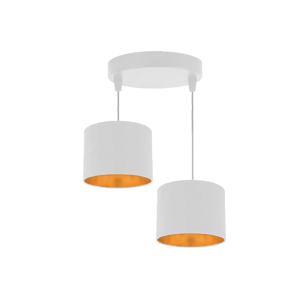 ATLANTA BIAŁY OPRAWA WISZĄCA 2X E27/ 40W IP20 METAL/ TKANINA