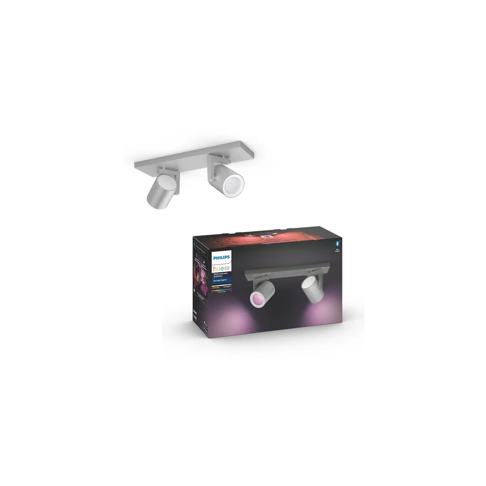 HUE ARGENTA ALUMINIUM OPRAWA SUFITOWA REFLEKTOR NT 2X GU10/ 5.5W 2000-6500K 700LM IP20 RGB WCA METAL
