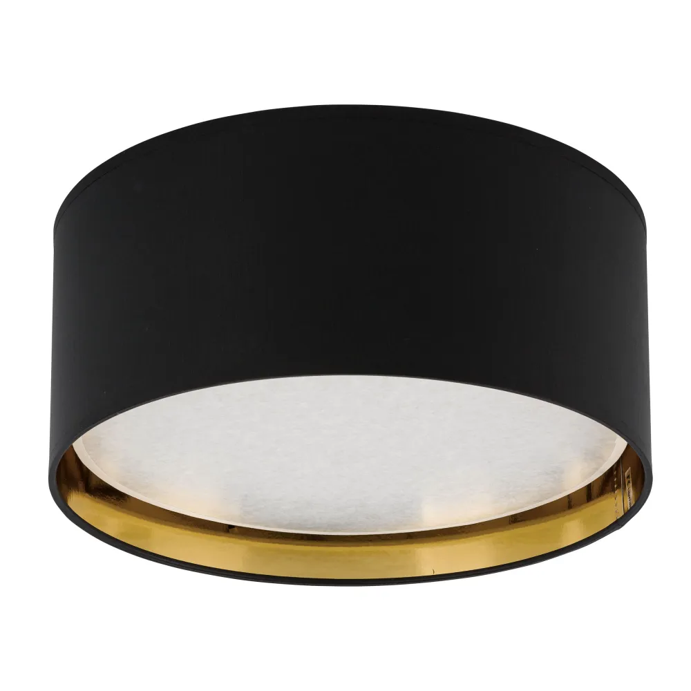 BILBAO BLACK/ GOLD CZARNO/ ZŁOTY OPRAWA SUFITOWA PLAFON NT FI 450 4X E27/ 15W IP20 METAL/ TKANINA
