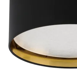 BILBAO BLACK/ GOLD CZARNO/ ZŁOTY OPRAWA SUFITOWA PLAFON NT FI 450 4X E27/ 15W IP20 METAL/ TKANINA
