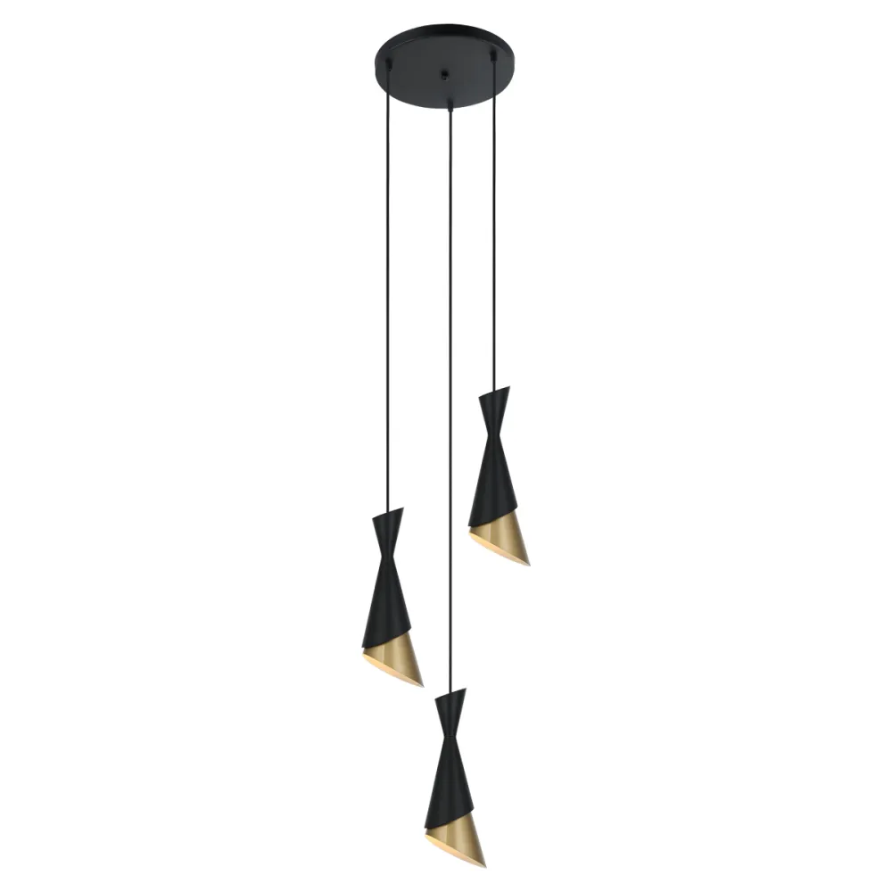 MALIA CZARNY/ ZŁOTY OPRAWA WISZĄCA 1X E27/ 40W IP20 STAL